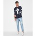 Kiss Chacey Church L/S Curve Hem T-Shirt Acid Navy