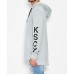 Kiss Chacey Incomplete Step Hem Hooded Sweatshirt Quarry