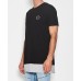 Nena Pasadena Buried Layered Hem T-Shirt Jet Black