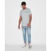 Nena Pasadena Crucial Layered Hem T-Shirt Acid Grey