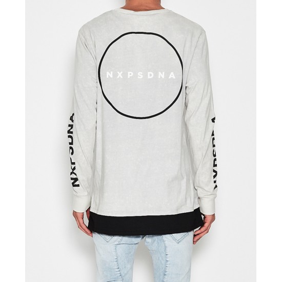 Nena Pasadena Start Over L/S Layered Hem Tee Acid Rock