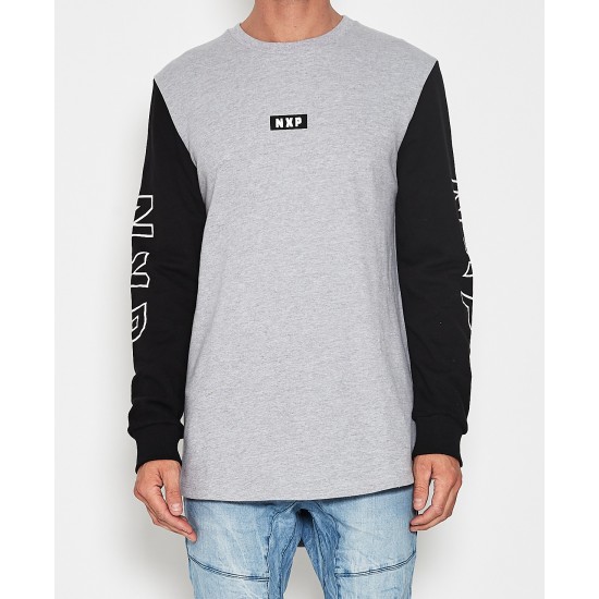 Nena Pasadena Ultimate Choice Curved Hem Sweater Grey Marle/Black