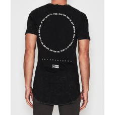 Nena Pasadena Driven Cape Back Tee Acid Black