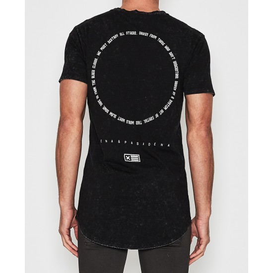 Nena Pasadena Driven Cape Back Tee Acid Black