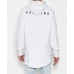 Nena Pasadena Never Again Raw Curved Hem Hoodie Snow Marle