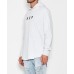 Nena Pasadena Never Again Raw Curved Hem Hoodie Snow Marle