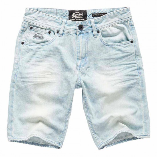 Superdry Officer Denim Short Ice Blue