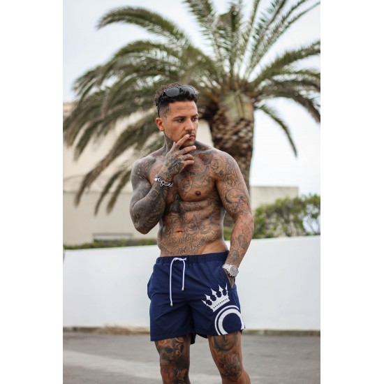 Olik Swimwear Printed Logo Short Blue