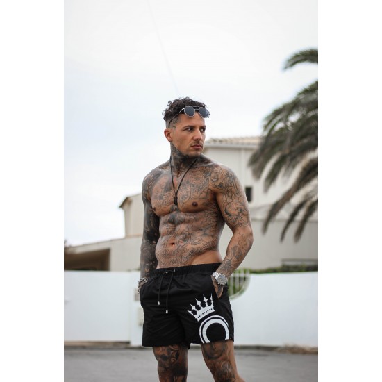 Olik Swimwear Printed Logo Short Black