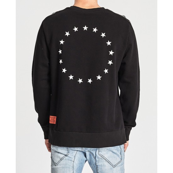 Nena Pasadena Overthrow Crew Neck Sweat Jet Black