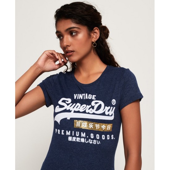 Superdry Premium Goods Sport Entry Tee Princedom Blue Marle