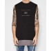 Nena Pasadena Sabotage Layered Hem Muscle Tee Jet Black