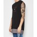 Nena Pasadena Sabotage Layered Hem Muscle Tee Jet Black