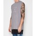 Nena Pasadena Sabotage Layered Hem Muscle Tee Storm Front