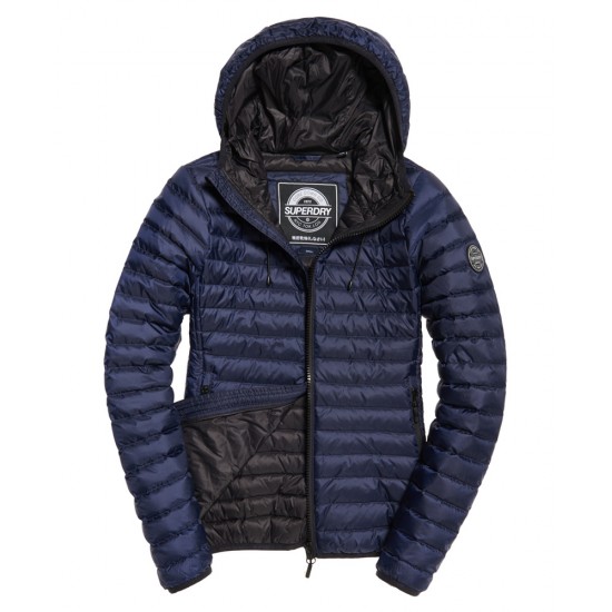 Superdry Core Down Hooded Jacket Navy