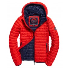 Superdry Core Down Hooded Jacket Red