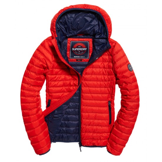 Superdry Core Down Hooded Jacket Red