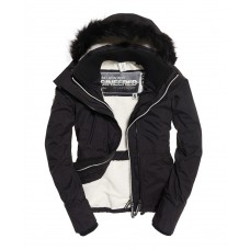 Superdry Hood Fur Sherpa Wind Attacker Black/Ecru