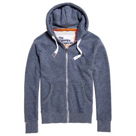 Superdry Orange Label ZipHood Gravel Blue Grit Men's