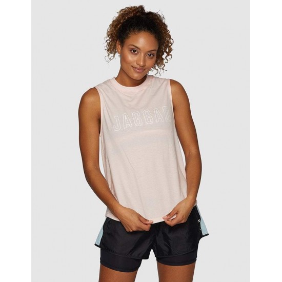 Jaggad Side Step Muscle Tank Pastel Pink