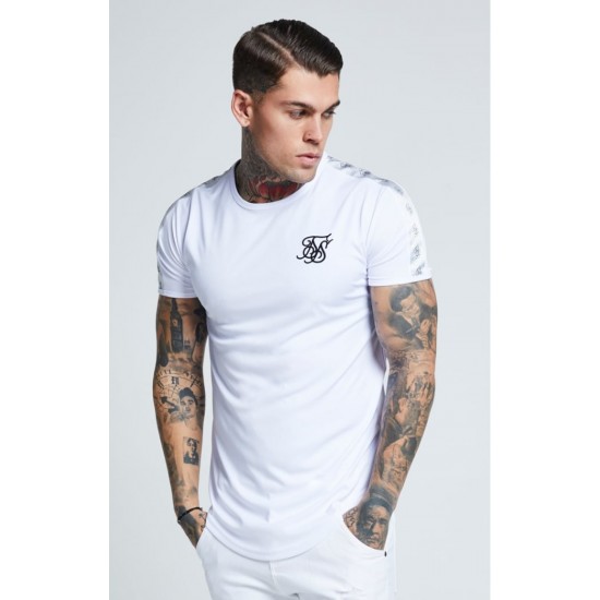 Sik Silk Curved Hem Tee White
