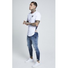 Sik Silk Curved Hem Slide Tee White