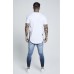 Sik Silk Curved Hem Slide Tee White