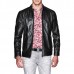Politix Skelter Leather Jacket Black
