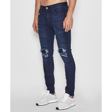 Nena Pasadena Combination Slim Biker Jean Midnight Trash