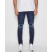 Nena Pasadena Combination Slim Biker Jean Midnight Trash