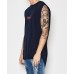 Nena Pasadena Slow Down Cape Back Muscle Tee Pigment Navy