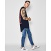 Nena Pasadena Slow Down Cape Back Muscle Tee Pigment Navy