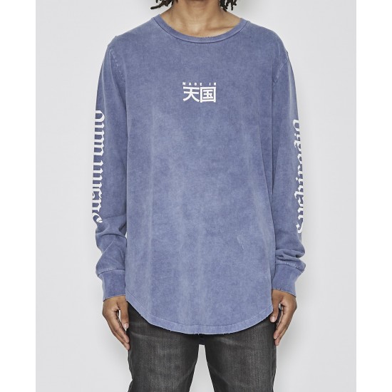 Sushi Radio Cairo Long Sleeve Baseball Tee Nightshadow Blue
