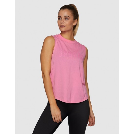 Jaggad Side Step Muscle Tank Bubblegum