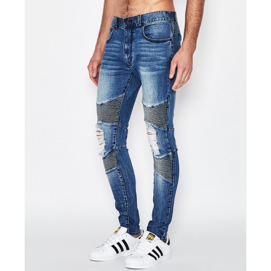 Sushi Radio Biker Jean Hydro Blue
