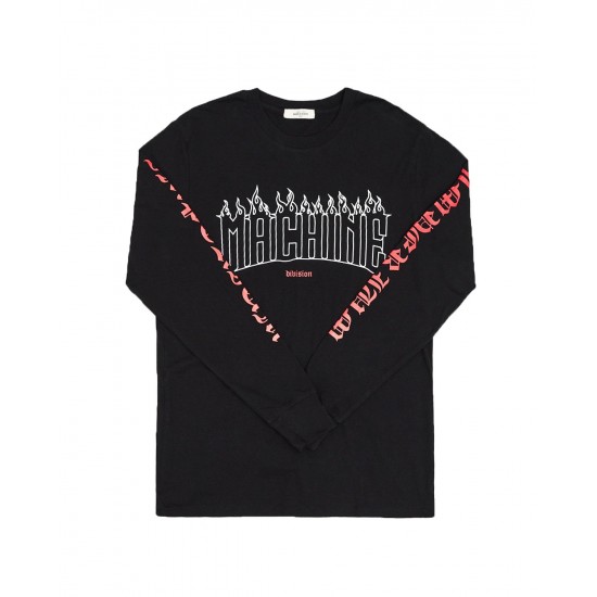 Sushi Radio Machine Slave L/S T-Shirt-Jet Black