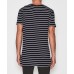 Kiss Chacey Tidal Step Hem Tee White/Navy Stripe