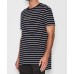 Kiss Chacey Tidal Step Hem Tee White/Navy Stripe