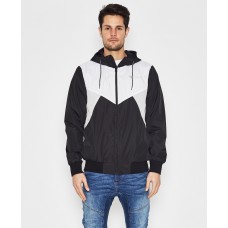 Nena Pasadena Track-Star Hooded Track Jacket-Black/White
