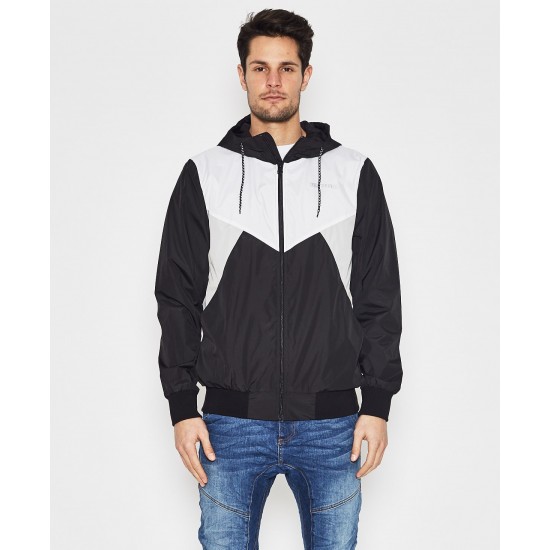 Nena Pasadena Track-Star Hooded Track Jacket-Black/White