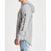 Nena Pasadena Unleash Hell Raw Curved Hem Hooded Sweatshirt Grey Marle