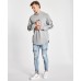 Nena Pasadena Unleash Hell Raw Curved Hem Hooded Sweatshirt Grey Marle