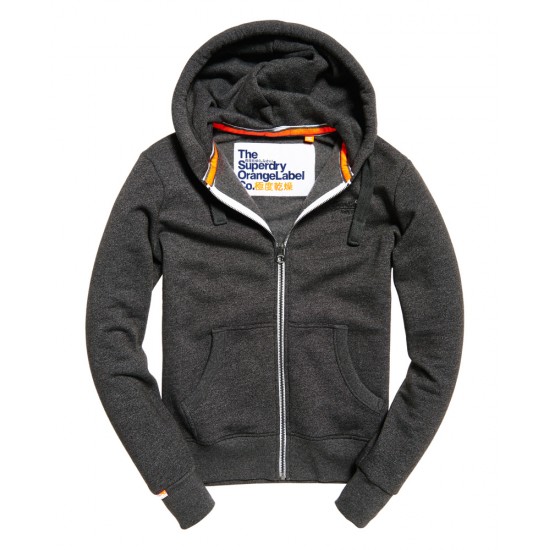 Superdry Orange Label Zip Hood Low Lite Black Grit