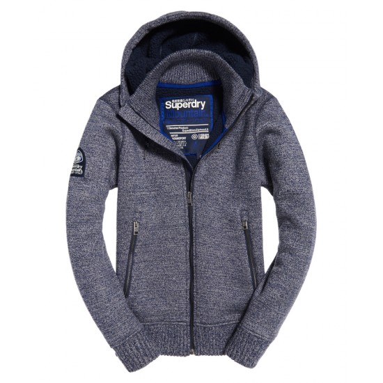 Superdry Exepedition Zip Hood Jacket Denim/Light Grey Twist