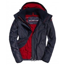Superdry Pop Zip Hood Arctic Windcheater Indigo Marl/Deep Red