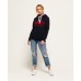 Superdry Vintage Logo Emboss Flock Entry Hood Eclipse Navy