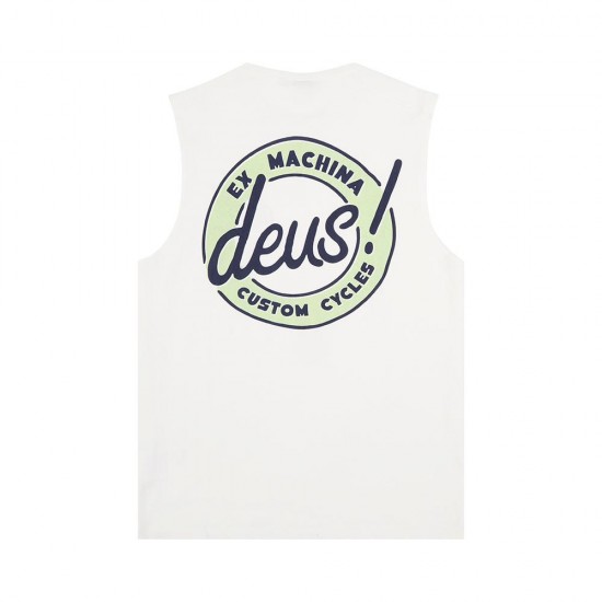 Deus Ex Machina Wheelie Muscle Tee Vintage White